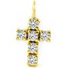 Monde Petit Croce Donna Ragazza Oro Giallo 9K Zircone Brillante 13 x 7 mm - Scatola Regalo - Certificato di garanzia - Mondepetit