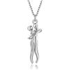 CERSLIMO Couple Gifts Necklace for Boyfriend Girlfriend, Affectionate Hug Necklaces for Valentines Day Gift | Small 2.5cm Couple Hugging Pendant Necklace Husband Wife Gift for Birthday Christmas