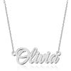 UMAGICBOX Squisita collana con nome personalizzabile, 14 stili di carattere, ciondolo in acciaio inossidabile placcato oro 18 carati e argento Sterling, regalo unico per lei