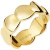 Breil, Collezione B Whisper, Fedina in Acciaio Lucido, Anello Donna Minimal e Versatile, con Piccoli Elementi Sovrapposti, Colore Gold, Misura 16, Gioielli Donna e Ragazza
