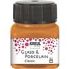 KREUL 16250 - Vetro & Porcellana Bronzo Classico Metallizzato, in Barattolo da 20 ml, Vernice Brillante a Base d'Acqua per Vetro e Porcellana, a Rapida Essiccazione, Opaca