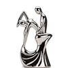 BRABUD Scultura astratta in ceramica romantica coppia che balla | Statua astratta moderna, finitura liscia, decorazione per la scrivania, regalo di nozze, statuetta da collezione
