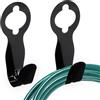 Relaxdays Portatubi, Set da 2, Supporto per Tubi da Giardino 30 m, per Rubinetto e Parete, HLP: 23 x 9 x 9 cm, Nero