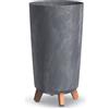 Prosperplast Gracia Tubus Slim - Vaso alto con gambe, effetto cemento, 23,9 x 23,9 x 44,5 cm