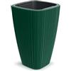 Prosperplast Vaso oro Square, con serbatoio interno, verde pino, 29 x 29 x 45 cm