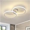 Toolight Lampada da Soffitto Moderna 42W 4500K Bianco 54cm Soggiorno Cucina | Plafoniera LED 4725LM, 2 Luci a Doppio Cerchio, Alluminio, Luce Naturale, Design Elegante, per Camera Corridoio