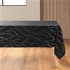 Douceur d'Intérieur Firmament Tovaglia Rettangolare, 140 x 240 cm, Microfibra Stampata, Nero e Argento