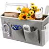 Loghot Borsa portaoggetti da appendere per comodino/comodino, per letti a castello e ospedali, dormitori, sponde del letto, può essere posizionato occhiali, libri, telefoni cellulari, chiavi (grigio)