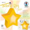 URSUS 1883 00 01-Twinkle Star Neon Yellow, 19,3 x 18,3 x 8 cm, 250 g/m², per realizzare, kit fai da te per sfilate e decorazioni di lanterne, One Size