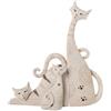 DRW Set di 3 statuette di gatti uniti e separati, beige, sabbia in resina, 18,5 x 6,5 x 20,5 cm