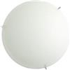 ONLI Plafoniera in vetro bianco satinato con ganci cromati. Diametro 40cm, MEDIO