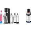 Sodastream Duo Megapack, Gasatore D'Acqua Per Trasformare L'Acqua In Acqua Frizzante, Nero & Concentrato per la preparazione di bevande dissetanti gassate al gusto Pepsi Max. 440ml