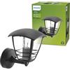 PHILIPS Creek Applique LED da esterno, Alluminio, Nero | Resistente a intemperie, Durevole, Design classico, Lampadina E27 venduta separatamente