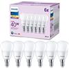 PHILIPS LED E14 Sfera, confezione da 6 lampadine, equivalente a 40 W, lampadine LED smerigliate, Plastica, Luce Bianca Calda 2700K, LED a risparmio energetico con lunga durata