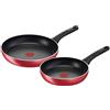 Lagostina Cucina Mediterranea, Set Padelle Antiaderenti Ø 24/28 cm | Batteria Pentole in Alluminio Antiaderente, 2 Pezzi, Thermo-Signal, Manici Ergonomici in Bakelite, Per Induzione, Gas e Forno