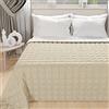 PETTI Artigiani Italiani - Trapuntino Matrimoniale Maxi, Copriletto Matrimoniale Maxi, Trapuntino Double Face, Trapunta Primaverile, Bianco Tortora, 100% Made in Italy