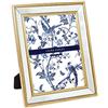 Laura Ashley Cornice portafoto con perline dorate, 20 x 25 cm, classica cornice a specchio con bordo con perline, montaggio a parete, realizzata per esposizione da tavolo, gallerie fotografiche e arte