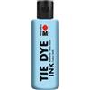 Marabu TIE DYE INK vernice batik in blu pastello, 80 ml di vernice a base d'acqua, vegan, vernice radiante per tessuti chiari con un massimo del 20% di fibre sintetiche, 17300004256