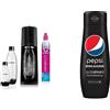 Sodastream Terra Megapack, Gasatore D'Acqua Per Trasformare L'Acqua In Acqua Frizzante & Concentrato per la preparazione di bevande dissetanti gassate al gusto Pepsi Max. 440ml