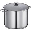 KÜCHENPROFI Pentola CAPRI, Ø 28 cm, acciaio inox, 12 l, con scala interna e coperchio in vetro di sicurezza con foro per vapore, fondo multistrato resistente, ideale per grandi porzioni e cottura a