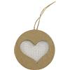 Décopatch AC380O - 1 Confezione da 4 Cuori a Griglie da Appendere con Filo in cartapesta Marrone 1x8x8 cm
