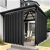 Bonzer Tende impermeabili da esterno per patio, portico, pergola, cabana, spesse, privacy, extra larghe, tende per interni per camera da letto e soggiorno, 1 pannello, 382 x 213 cm (larghezza x