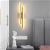 Comely Oro Applique LED Interno 3 Temperature 16W Oro 3000K/4500K/6500K | Lampada da Parete LED, Lampada a Muro LED per Camera da Letto Soggiorno Corridoio Ufficio Scala, Bianco Caldo 3000K