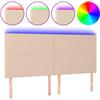 vidaXL Testiera LED marrone cappuccino 200x5x118/128 cm in ecopelle