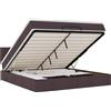 vidaXL Ottoman letto con materasso marrone scuro 160x200 cm tessuto
