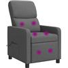vidaXL Poltrona massaggiante relax, colore grigio scuro, rivestita in tessuto