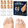 Viexpand Correttore Dita Piedi in Gel, 2 Paia S e L + 4 Separatori Alluce Valgo, Con 2 Passanti, Morbidi in Silicone Bianco, Lavabili Riutilizzabili, per Dita Sovrapposte e Sollievo Pressione Piede, Unisex