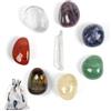 Orientrea Bacchetta di Quarzo Ialino 1 Pezzo e Set di 7 Pietre dei Chakra Burattate | Pietre e Cristalli di Pietra per Meditazione, Decorazioni Casa, Confezione Regalo