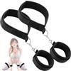 L.GFANG Set di manette bondage morbide e confortevoli - Manette regolabili per mani e piedi, perfette come regalo di San Valentino, per principianti ed esperti. Cinghia per i piedi divisa, nera