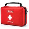 HONYAO Kit di Pronto Soccorso Completo 222 Pezzi, Kit Primo Soccorso Rosso | per Casa Auto Sport Viaggio Aziende Barca Camping Montagna Trekking Escursionismo