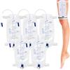 Gansdnek Sacchetti per urina da 1000 ml, Sacchetto per urina, sacchetto per le gambe, per il drenaggio, per il catetere con valvola di scarico a T e nastri in tessuto(5 pezzi)