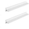 SONGMICS CUSTOS Collezione - Mensole da Muro, Set da 2, Mensole da Parete, Larghezza di 60 cm, Portaoggetti per Foto Decorazioni, Soggiorno Studio Bagno Cucina, Bianco LWS60WT