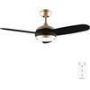 Cecotec - Ventilatore da Soffito con luce EnergySilence Aero 4265 GoldBlack. 65 W, Diametro 106 cm con luce LED 18W, Telecomando, Temporizzatore programmabile, 3 Velocità, 3 Pale