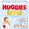 Huggies Extra Care Sensitive, Salviette neonato per pelli sensibili, 99% Acqua pura, 100% Plastic-free, Senza parabeni e alcool, 576 Pz (4 Pacchi da 3 Confezioni)