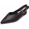 MISSCAI Slingback Donna a Punta Tacco 2 cm Scarpe Basse Comode | Ballerine donna, tallone aperto, fibbia regolabile, effetto scamosciato, scarpe basse eleganti per ufficio e tempo libero