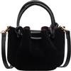 CORIOS Secchiello con Coulisse da Donna in PU Pelle, Borsa a Mano Impermeabile a Tracolla, Piccola Capacità Tote Elegante Messenger per la Spesa Retro Nero