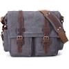Sechunk Borsa messenger vintage in pelle militare per computer portatile