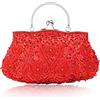 CORIOS Borsetta da Sera Donna Pochette con Perline Glitterate e Perline con Paillettes Borsa a Spalla Elegante Borse Messenger Retro Borsa a Tracolla Cocktail Festa Cerimonia Ballo Clutch Rosso