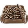 BITUOR Borsa da donna in pelle PU, motivo leopardato, 23 x 18 x 8 cm, colore: nero/beige