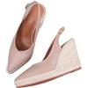 HIKKWXVN Espadrillas con Zeppa da Donna, Sandali con Zeppa, Punta Chiusa, décolleté con Plateau e Tacco Medio Basso, per Feste di Nozze