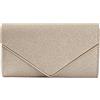 CORIOS Pochette Donna Clutch Bag con Paillettes Borsetta da Sera Pochette Piccolo con Catena Borsa Sposa Bling Borsa a Tracolla Elegante Borsa a Spalla per Cerimonia Festa Ballo Cocktail Oro