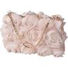 CORIOS Pochette da Donna in Raso Floreale con Paillettes, Borsa da Sera a Petalo Lussuoso a Tracolla per Sposa, Ballo, Cocktail, Festa - Champagne
