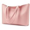 KALIDI - Grande borsa a mano da donna in pelle sintetica PU, shopper, tote bag, impermeabile, con chiusura lampo, per lavoro, viaggi, shopping, scuola