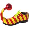 Modeewel Scarpe per costume di carnevale e Halloween, per uomo e donna, scarpe da clown, scarpe da pagliaccio, scarpe da pagliaccio, scarpe basse in tessuto Oxford a righe con punta lunga ricurva