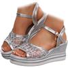 WINDEHAO Sandali estivi da donna con zeppa, sandali ortopedici con strass, comodi, con zeppa, da spiaggia, scarpe da passeggio