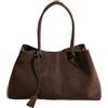 Generico Borsa Donna Pelle Scamosciata, Borsa Tote/A Spalla Vintage Di Grande Capienza: Adatta Per Uscite Quotidiane, Lavoro, Shopping E Viaggi